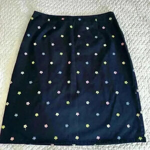 Liz Claiborne Women's Blue Colorful Floral Straight Skirt Size 14